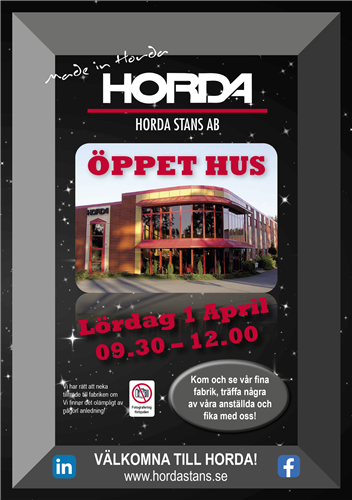 Välkomna till öppet hus på Horda Stans den 1 April